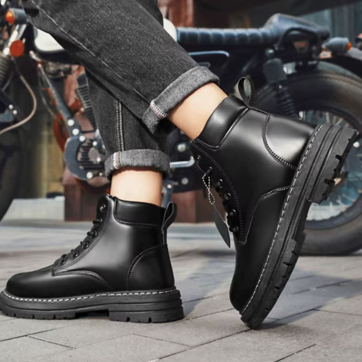 Botas de Piel para Hombre de Caña Alta al Tobillo – Elegancia y Resistencia